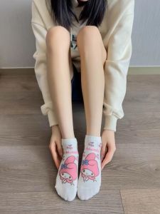 Pure Cotton Womens Socks Cute Pachat Dog Kolori Short Cartoon Anime Anti-slip Boat Socks Breathable Moisture-wicking Four-season