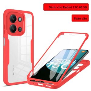 Ốp Lưng Bảo Vệ Toàn Thân Trong Suốt 360 Độ Cho Redmi 15C 4G 5G Global - Chống Sốc Chống Trượt Hai Lớp Acrylic