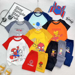 Bộ Tay cộc quần dài THUN LẠNH MINKY MOM ALIBABA IN HÌNH SIÊU NHÂN CHO BÉ TRAI SIZE 10-26KG_ MÃ LAO4