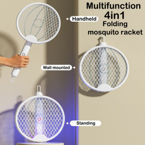 4 In 1 Electric Mosquito Swatter Mosquito Killer Lamp Killer Insect Killer 3000V Type-C Rechargeable With UV Light Fly Killer
