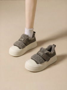 Josiny | Thick Sole Plush Lined Warm Casual Shoes Magic Tape