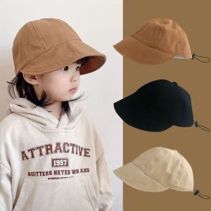 Korea Solid Color Baby Boys Girls Summer Fisherman Hat Spring Autumn Sunshade Baseball Caps For Kids 2-6 Years