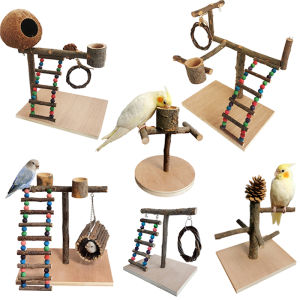 Solid Wood Parrot Stand & Bird Training Rack: Parrot Toys Supplies & Desktop Training Frame
