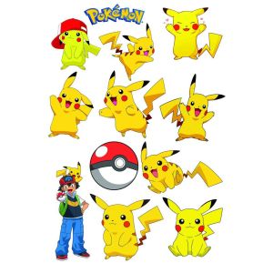 PIKACHU POKEMON Sticker Dinding size 9 cm Vinyl white waterproof
