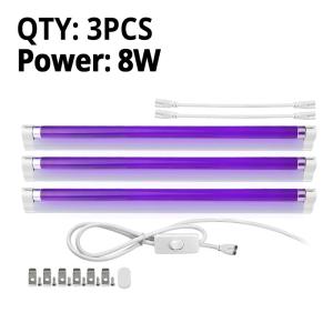 1-5Pcs UVA Ultraviolet Light Tube Kit 8W T5 BLB UV Black Light Fluorescence 365nm Money Detect Lamp Bar Purple Curing Light Bulb