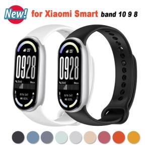 Silicone Strap for Xiaomi Mi Band 10 9 8 Strap Sport Bracelet Replacement Wristband Correa Xiaomi Smart Band 10 9 8 Accessories