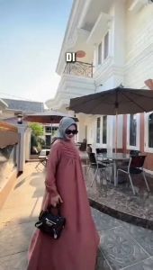 Gamis motif terbaru 2025 viral gamis dewasa lebaran abaya hitam bahan polo linen polos