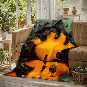 BILIBILI | Giant Hand Girl Houses Flannel Blanket Perfect for Sofa Office Bed Travel Sleep Read Relax Camping Four Season Use