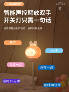 Smart Voice Control Night Light Baby Feeding Sleep Lamp Eye Protection Plug in USB Lamp Soft Light Bedside Lamp Remote Control