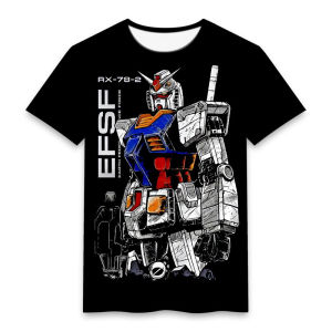 Bandai | Action Figure and Game-related Product - Gundam Collaboration with Unicorn-themed Boys Printed Short-sleeved T-shirt