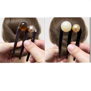 Phụ Kiện Tóc Kiểu Trung Hoa Cổ Điển U-Shaped Hairpin Hanfu Modern Simple Three-Tooth Hairpin Hair Comb Phụ Kiện Tóc Tròn