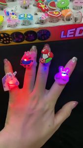 50Pcs Flash Lights Ring Glow Fashion Ring Shiny Luminous Rings Cartoon LED