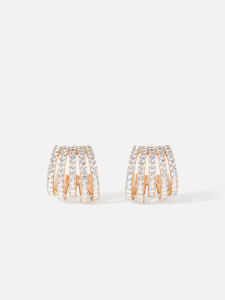 Rose Gold Multi-band Earrings