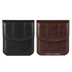 Business OL Style Mobile Phone Waist Bag Foldable Screen Design Leather Pouch for Samsung ZFlip7 Huawei P50 Honor Motor