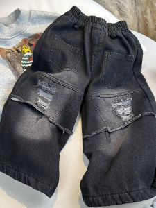 Stylish Ripped Denim Pants for Boys Warm Fleece-lined