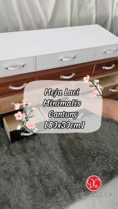 Dections Meja Laci Minimalis Gantung 80x30cm Meja Rias Tempel Dinding 3 Kotak Penyimpanan Kosmetik