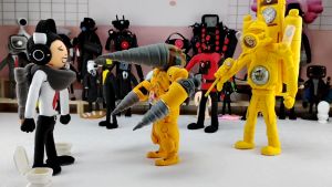 Skibidi Toilet 1ชิ้น 23-27ซม - สินค้าใหม่คลังสินค้าพร้อม Skibidi ห้องน้ำตูฯ สเปียนเคมี ตูฯไฟและห้องน้ำชายติดตามเสียงของเล่นตูฯ (23A19)