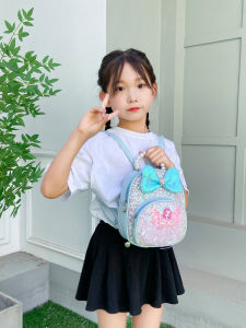 Kindergarten Backpack 2-6 Boy and Girl Baby Pearl Bows Sequin Backpack Kids Cartoon Fashion Backpack