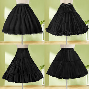 Váy Lolita Đen Hàng Ngày Violent No Bone Puff Skirt Cosplay Váy Xếp Ly Bằng Vải Voan Mềm Ultra Puffy Ngắn Cho Bé Gái
