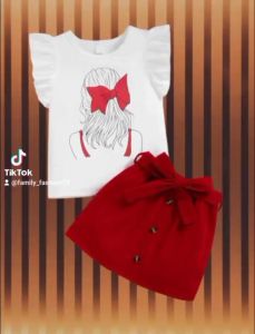 Setelan Anak Perempuan Lengan Pendek Umur 5 Tahun / Stelan Anak Cewek Kualitas Import