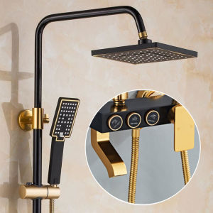 Shower Kamar Mandi Set dengan Faucet dengan Bidet Sprayer Tahan Karat Hitam / Faucet Sprayer Faucet Panas Dingin Set--Gigi 3