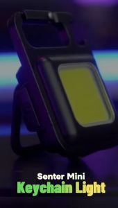Senter Mini COB Rechargeable LED Keychain Light Senter Kotak Gantungan Kunci Pembuka Botol
