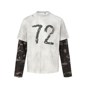 Áo Thun Dài Tay Nữ Double Layer Retro Aged Camo