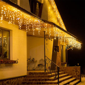 Christmas Light Outdoor Drop 0.4-0.6m LED Garland Curtain Icicle String light Garden Eaves Wedding Party Decoration 110V 220V