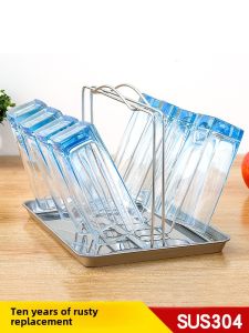 Drinking Glass Cup Rack Stainless Steel 304 Tea Cup Drainage Hanging Shelf Kitchen Countertop Storage Organizer Beer Mug Holder