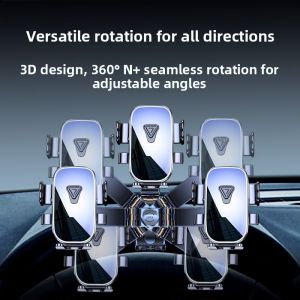 MONLEYTA | German Metal Car Phone Holder Navigation Universal Shockproof Stable No Wobble Modern Luxury Dashboard Mount Sticky Suction