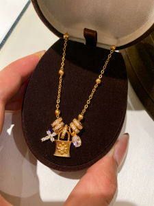 CAFFTI | Detachable Golden Cross Iris Pendant Necklace