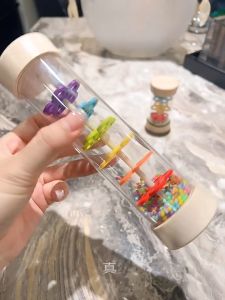 Wooden Rainbow Rainmaker Rattle - Musical Instrument Toys for Kids Birthday Christmas Gift - Mainan Muzik Kanak Budak - 雨声筒奥尔夫打击乐器雨声模拟器响筒彩虹沙漏沙铃早教音乐课教具