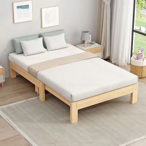 Foldable Sofa Bed Tatami Single Bed Extendable Solid Wood Simple Design Home Use Pull out Bed for Living Room Balcony Hospital