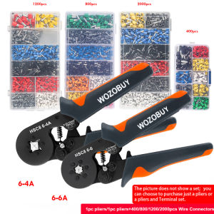 Tubular Terminal Crimping Tools Mini Electrical Pliers HSC8 6-4 0.25-10mm² 23-7AWG 6-6 0.25-6mm² Crimping Tool Clamp Sets