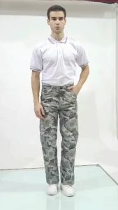 Celana Cargo Loreng Panjang Pria Gombrong Reguler Fit Carpenter Pants Camo Of White PDL Outdoor