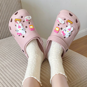 EVA Princess Style Slippers Womens Summer Outdoor Wear Anti-Slip Thick Bottomed Beach Head Covered Clog Shoes Youth Daily Use