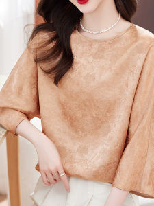 NVSHENJI | Elegant Silk Shirt Womens Loose Fit Large Size Embroidered Mulberry Silk Top Korean Style Commute Fashion Spring Summer New Arrival