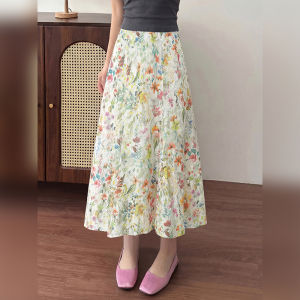 Slim Fit Floral Print High Waist Skirt