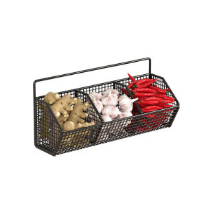 Sudyod【มีสินค้าในสต๊อก】 ตะกร้าเก็บเครื่องเทศ ตะแกรงวางเครื่องปรุง แบบติดผนัง ไม่ต้องเจาะรู ช่วยประหยัดพื้นที่ storage basket