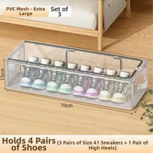 SIVASS | Space-saving Transparent Foldable Shoe Box