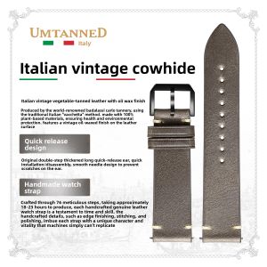 Umtanned | Vintage Leather Strap with Butterfly Clasp Watch Accessory