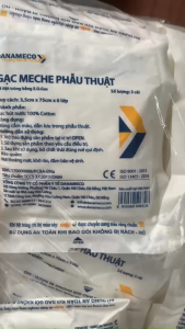 Gạc Meche phẫu thuật tiệt trùng Danameco 3.5cm x 75cm – 100% Cotton 3 cái/gói