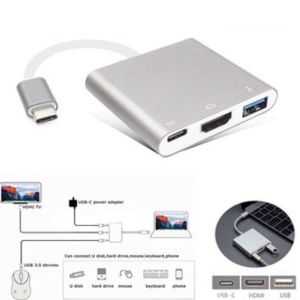 P 3 In 1 Type C To HDMI USB 3.0 Type-C Converter Cable Thunderbolt 4K Ultra HD Adapter Hub Type C HDMI USB Type-C 2735