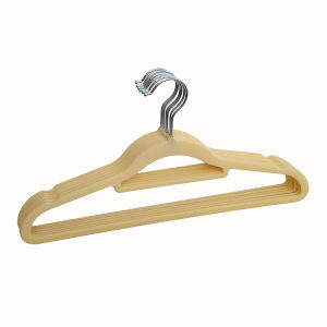 Anti-Slip New Flocking Closet Organizer Transparent Clothes Hanger Teacher Recommended No-Trace Plastic Coat Hanger for Adults