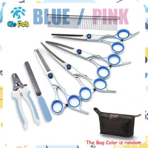 5 IN 1 Professional Pet Grooming Scissors Kit Stainless Steel Animal Hair Clippers Tool Safely Cutting Barber Tools Set For Pet Dog Cat