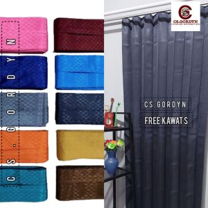 Gorden / gorden plisket polos tinggi 200cm / sido hordeng / gorden jendela / gorden pintu / tirai jendela rumah / gorden kamar tidur / vanessa / wajik