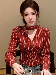 SHANGSHA | French Style Unique Age Reducing Chic Blouse