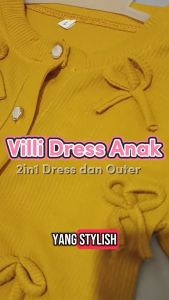 NATALIA - Dress Anak Perempuan Villy 2in1 Dress + Outer / Cardigan Dress Anak Simple Style / Baju Anak