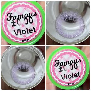 คอนแทคเลนส์ รุ่น Famous มีสีเทา/ตาล/ม่วง Gray/Brown/Violet มีค่าสายตาปกติ (0.00) เปลี่ยนแทนทุกเดือน