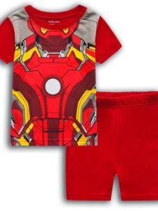 Cotton Spiderman Cosplay Costume for Kids Two-Piece Set Sleepwear Summer Thin Home Clothes Suitable for Age 2 to 18 Months